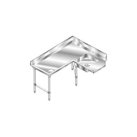 Aero Deluxe SS NSF Soiled Corner w/ Left Drainboard - 120 x 60 3SDC-L-120